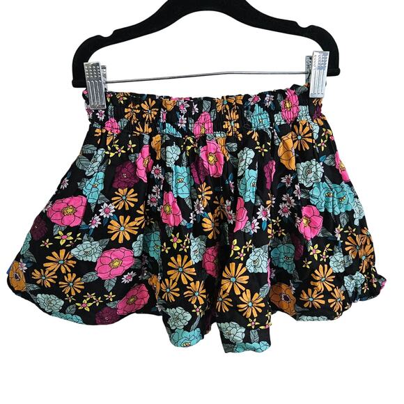 Jumping Beans Girls Sz 6 Pull On Bubble Skirt Black Multicolor Floral Summer NWT - Picture 1 of 6